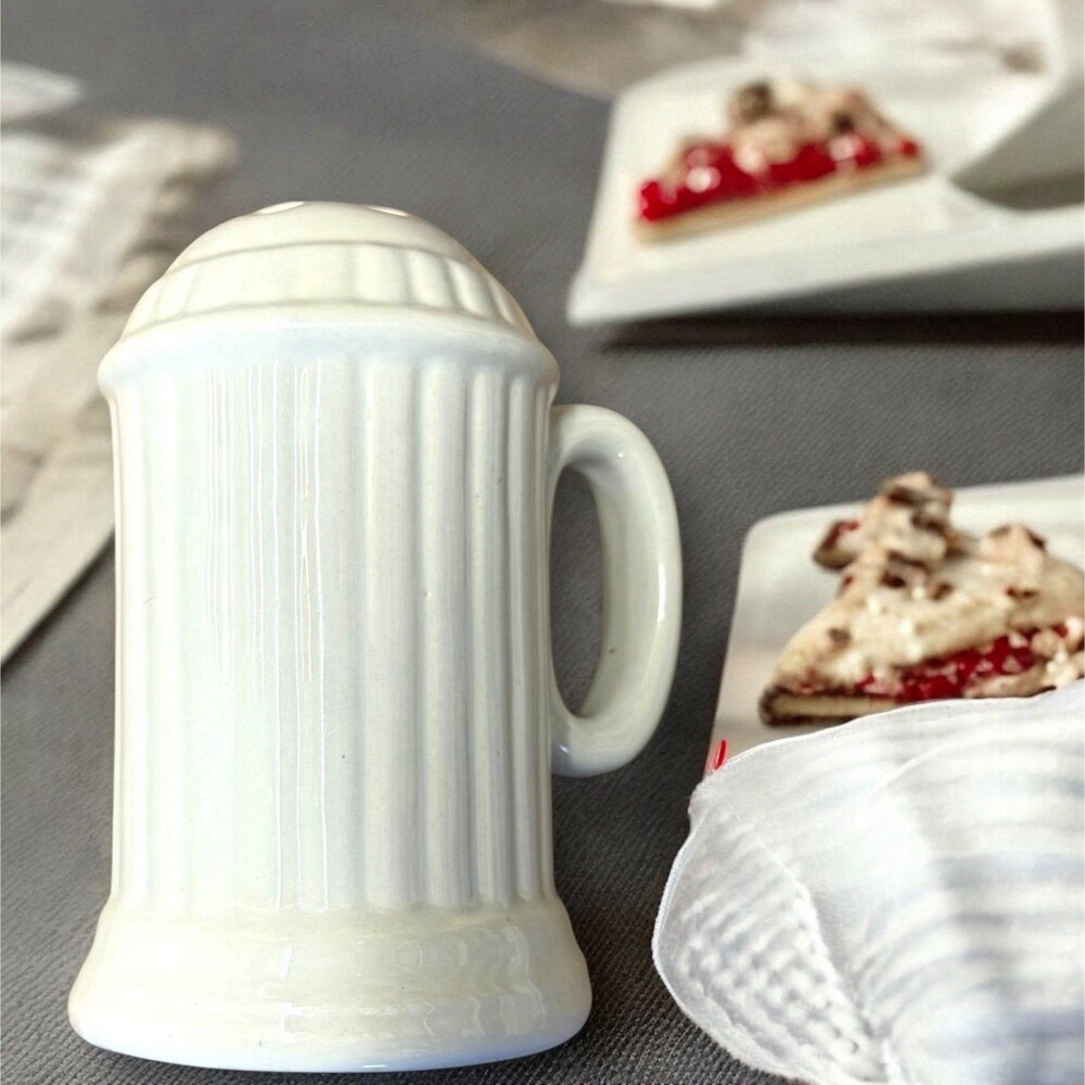 Vintage Parmesan Cheese Shaker White‎ Ceramic- 6.5” Tall - California Pottery